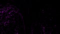 Fire purple embers particles texture overlays. Explosion burn powder spray burst on isolated black background Royalty Free Stock Photo