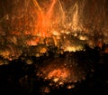 Fire rain, abstract fractal background