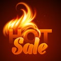 Fire realistic background. Vector illustration Royalty Free Stock Photo