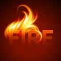 Fire realistic background. Vector illustration Royalty Free Stock Photo