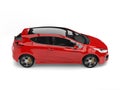 Fire red modern electric car - side view Royalty Free Stock Photo