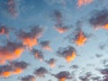 Fire-red sky in the evening clouds Royalty Free Stock Photo