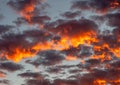 Fire red sky in the evening texture Royalty Free Stock Photo