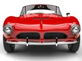 Fire red vintage sports car - front view extreme closeup shot Royalty Free Stock Photo