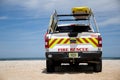 Fire Rescue Truck on the Beach in Vilano Beach Florida