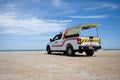 Fire Rescue Truck on the Beach in Vilano Beach Florida