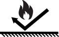 Fire resistant coating icon. Fire safety sign. Fire-resistant materials symbol. Non-flammable chemicals logo. flat style