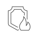 Fire resistant material line icon