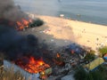 A fire in a rest camp near Odessa.