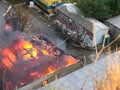 A fire in a rest camp near Odessa.