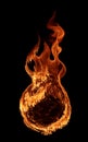 Fire - a ring created by the flame and large burning flames Royalty Free Stock Photo