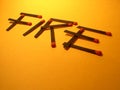 Fire risk with matches Royalty Free Stock Photo