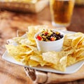 Fire roasted black bean and corn salsa Royalty Free Stock Photo