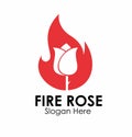 fire rose logo design concept