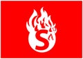 Fire S letter logo and icon design template Royalty Free Stock Photo