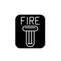 Fire safety black icon, vector sign on isolated background. Fire safety concept symbol, illustration Royalty Free Stock Photo