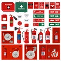 Fire safety collection. Fare alarm system elements.