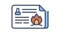 Fire safety document icon for security plans, vector design Generative AI Royalty Free Stock Photo