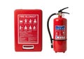 Fire safety equipment fire blanket and red fire extinguisher ready for emergency use Royalty Free Stock Photo