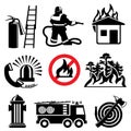 Fire safety icons