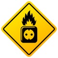 Fire safety warning sign, prevent electrical fires