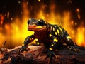 Ai Generated illustration Wildlife Concept of Fire salamander