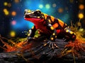 Ai Generated illustration Wildlife Concept of Fire salamander