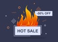 Fire sale banner, big sale special offer