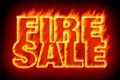 Fire sale in flames Royalty Free Stock Photo