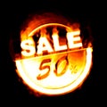 fire sale 50% Royalty Free Stock Photo