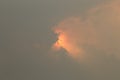 Fire season Kelowna- Sunset with smoky sky in the summer