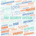 Fire Security System typography vector word cloud.