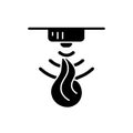 Fire sensor black glyph icon