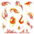 Fire set Royalty Free Stock Photo