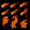 Fire set Royalty Free Stock Photo