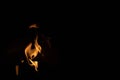 Fire shape in pitch black background