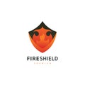 fire shield security logo design illustration Royalty Free Stock Photo
