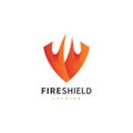 fire shield security logo design illustration 2 Royalty Free Stock Photo