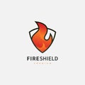 fire shield security logo design illustration 3 Royalty Free Stock Photo