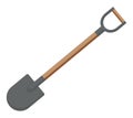 Fire shovel vector flat material design isolated on white. Tool for digging soil or bulk materials