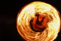 Fire show amazing at night at the party Royalty Free Stock Photo