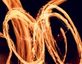 Fire show. Fire performance at the night. Royalty Free Stock Photo