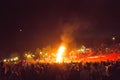 Fire show on folk holiday in Nemirintsy, Ukraine on July 6, 2019