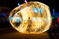 Fire show shadowgraph Royalty Free Stock Photo