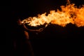 Fire show with torches Royalty Free Stock Photo