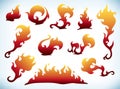 Fire silhouettes Royalty Free Stock Photo