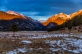 Sunrise,  Rocky Mountain National Park, Colorado, USA Royalty Free Stock Photo