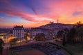 Fire in the sky over Lyon Royalty Free Stock Photo