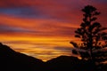 Rainbow colours in the sky at sun-up