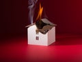 Fire in a small paper house
